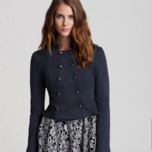 We the Free Women Beige Knit Lace Blazer Size 10